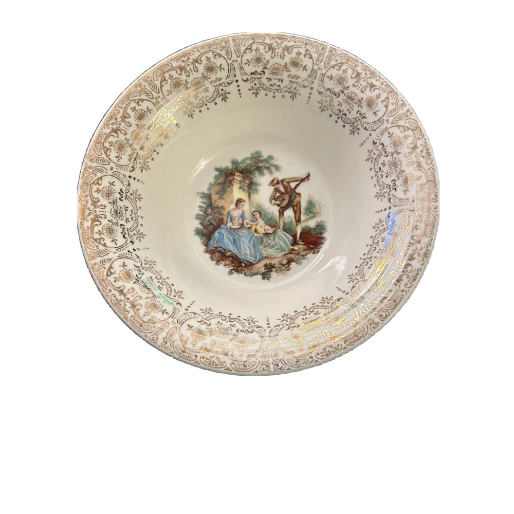 American Limoges Triumph China D'or 22K Gold Serving Bowl Vintage 9” diameter